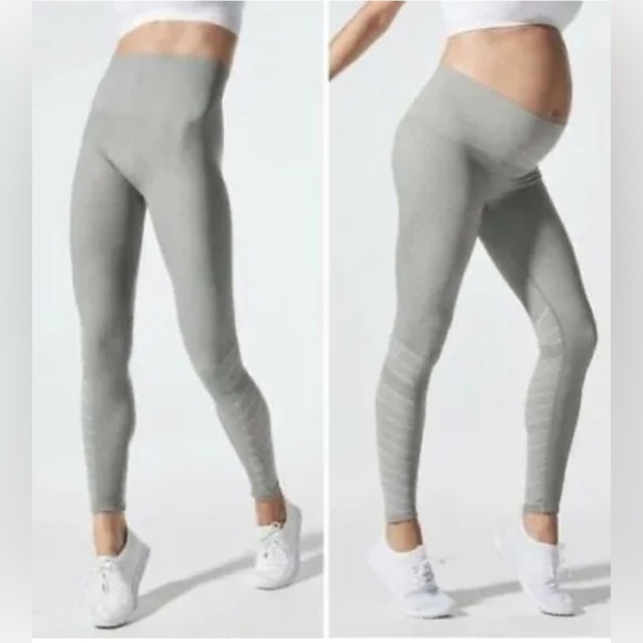 Blanqi Maternity Legging Compression Size L‎ Hipster Cuffed Dove Gray NEW - Picture 8 of 14